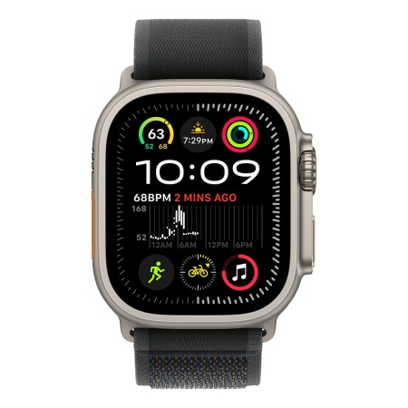 Купить apple watch ultra 2 (2024), 49 мм корпус из титана цвета «natural», ремешок trail loop размера m/l цвета «black» с доставкой