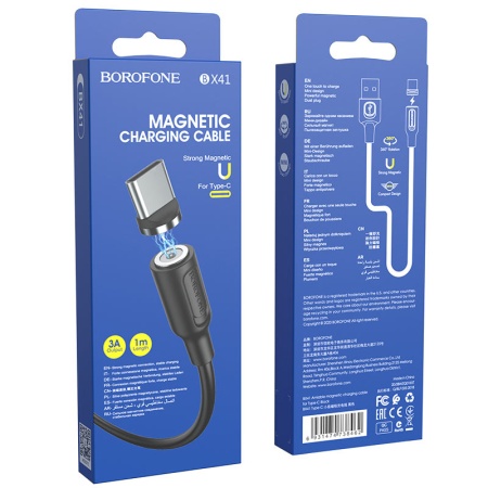 Кабель Type-C Borofone BX41 3A 1m магнитный