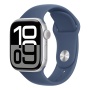 Купить apple watch series 10, 42 мм корпус из алюминия цвета «silver», ремешок sport band «denim» с доставкой