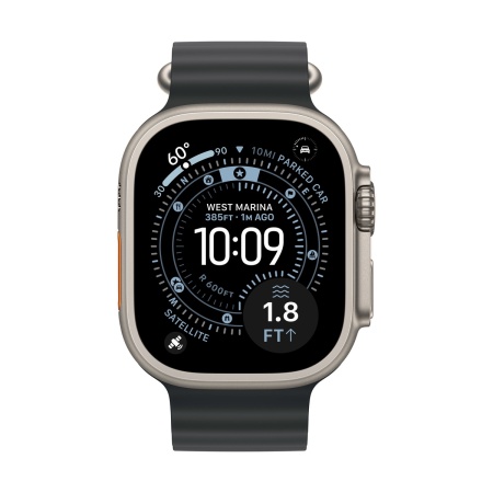 Купить apple watch ultra 3 (2025), 49 мм корпус из титана цвета «natural», ремешок ocean band цвета «black» с доставкой