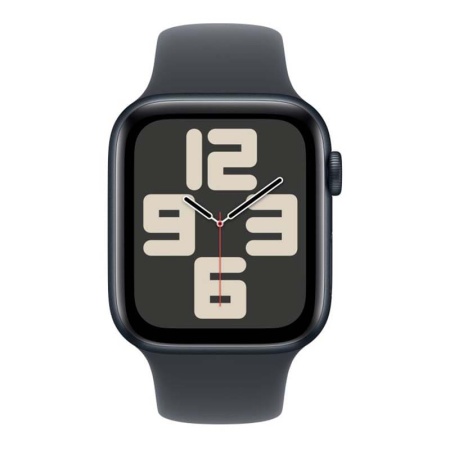 Купить apple watch se (2024), 44 мм корпус из алюминия цвета «midnight», ремешок sport band размера s/m цвета «midnight» с доставкой
