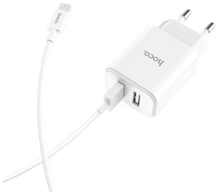 Купить комплект сзу hoco c62a 10.5w 2 разъема + кабель microusb с доставкой