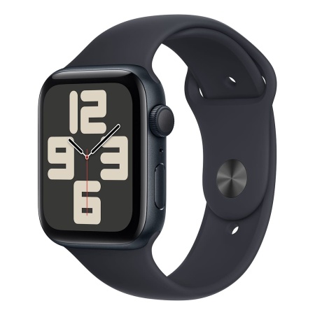 Купить apple watch se (2023), 44 мм корпус из алюминия цвета «midnight», спортивный ремешок «midnight» с доставкой