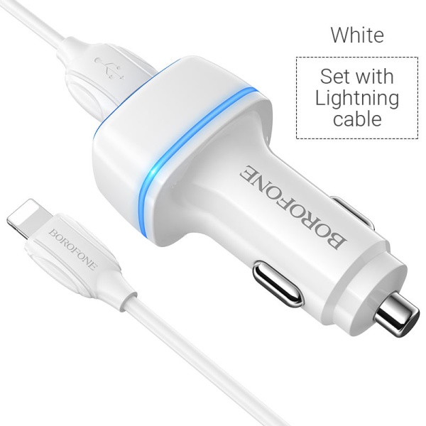 Купить комплект азу borofone bz14 12w 2 разъема + кабель lightning с доставкой