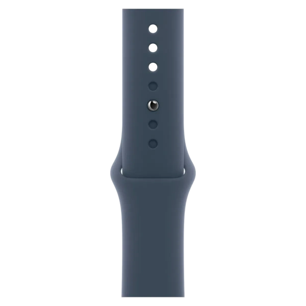 Купить apple watch series 9 45 мм корпус из алюминия серебристого цвета спортивный ремешок синего цвета с доставкой