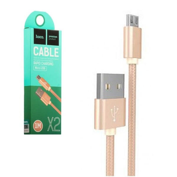 Купить кабель microusb hoco x2 2.4a 1m ткань с доставкой по России