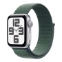 Купить apple watch se (2024), 40 мм корпус из алюминия цвета «silver», ремешок sport loop цвета «lake green» с доставкой