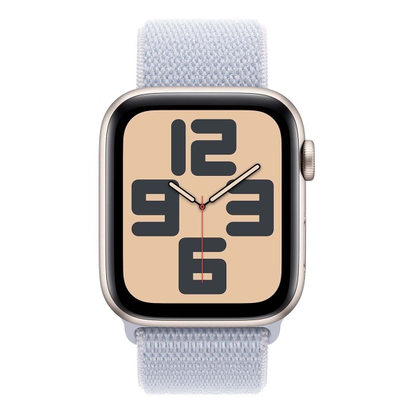 Купить apple watch se (2024), 44 мм корпус из алюминия цвета «starlight», ремешок sport loop цвета «blue cloud» с доставкой