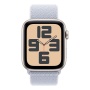 Купить apple watch se (2024), 44 мм корпус из алюминия цвета «starlight», ремешок sport loop цвета «blue cloud» с доставкой
