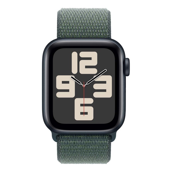 Купить apple watch se (2024), 40 мм корпус из алюминия цвета «midnight», ремешок sport loop цвета «lake green» с доставкой
