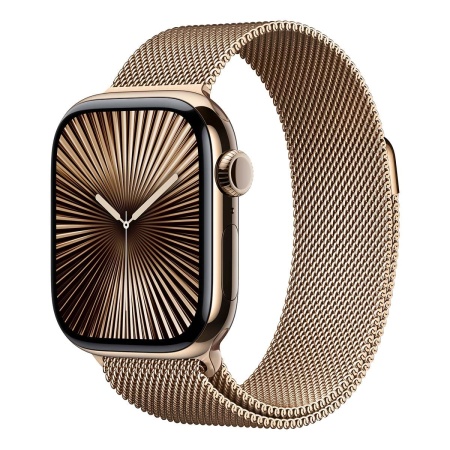 Купить apple watch series 10, 42 мм корпус из титана цвета «gold», ремешок milanese loop цвета «gold» с доставкой