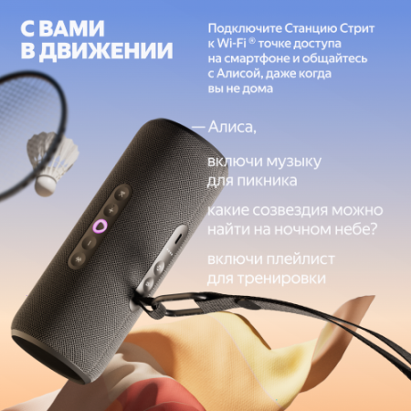 Купить умная портативная колонка яндекс станция стрит с алисой, чёрный, 30вт в Самаре