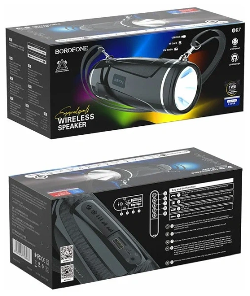 Купить беспроводная колонка borofone br7 + фонарь с доставкой по России