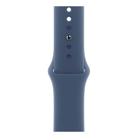 Купить apple watch se (2024), 44 мм корпус из алюминия цвета «silver», ремешок sport band размера s/m цвета «denim» с доставкой