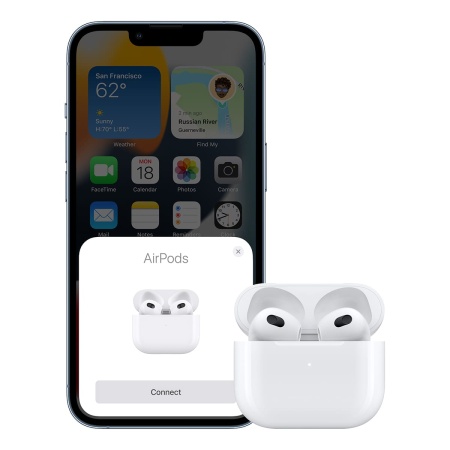 Купить беспроводные наушники apple airpods 3 с беспроводным зарядным футляром magsafe white белый с доставкой