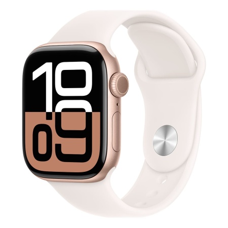 Купить apple watch series 10, 42 мм корпус из алюминия цвета «rose gold», ремешок sport band «light blush» с доставкой
