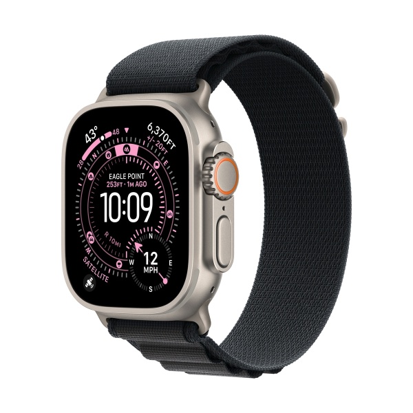 Купить apple watch ultra 3 (2025), 49 мм корпус из титана цвета «natural», ремешок alpine loop размера l цвета «black» с доставкой по России