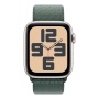 Купить apple watch se (2024), 44 мм корпус из алюминия цвета «starlight», ремешок sport loop цвета «lake green» с доставкой