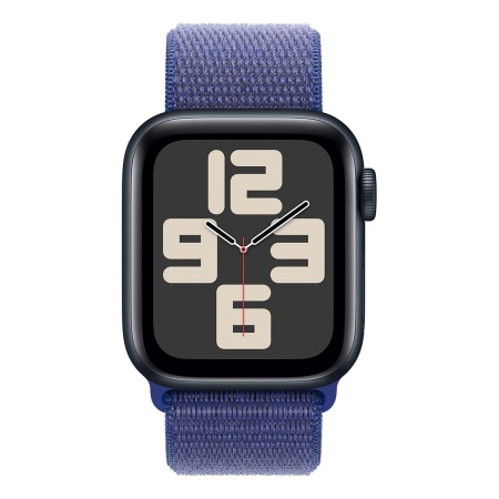 Купить apple watch se (2024), 40 мм корпус из алюминия цвета «midnight», ремешок sport loop цвета «ultramarine» с доставкой