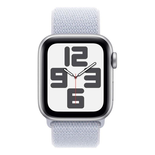 Купить apple watch se (2024), 40 мм корпус из алюминия цвета «silver», ремешок sport loop цвета «blue cloud» с доставкой