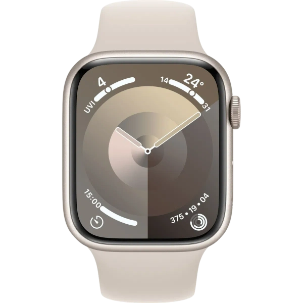 Купить apple watch series 9 45 мм корпус из алюминия цвета сияющая звезда спортивный ремешок цвета сияющая звезда с доставкой