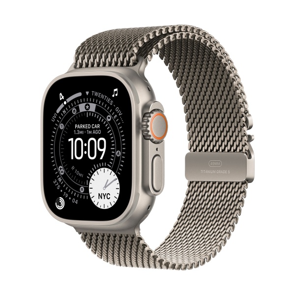 Купить apple watch ultra 3 (2025), 49 мм корпус из титана цвета «natural», ремешок titanium milanese loop размера s цвета «natural» с доставкой по России