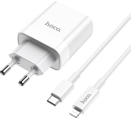 Купить комплект сзу borofone c80a 20w 2 разъема usb/type-c + кабель type-c lightning с доставкой