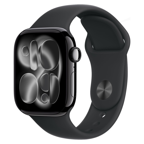 Купить apple watch series 11, 42 мм корпус из алюминия цвета «jet black», ремешок sport band размера m/l цвета «black» с доставкой по России