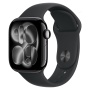 Купить apple watch series 11, 46 мм корпус из алюминия цвета «jet black», ремешок sport band размера m/l цвета «black» с доставкой