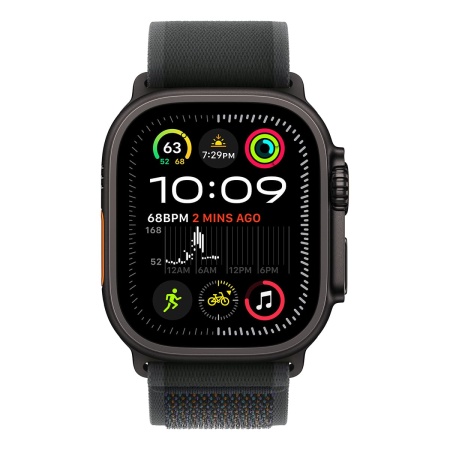 Купить apple watch ultra 2 (2024), 49 мм корпус из титана цвета «black», ремешок trail loop размера s/m цвета «black» с доставкой