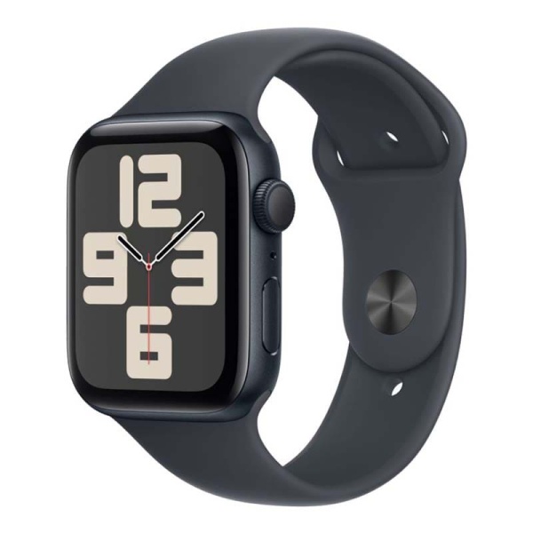 Apple Watch SE (2024), 44 мм корпус из алюминия цвета «Midnight», ремешок Sport Band размера S/M цвета «Midnight»