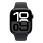 Купить apple watch series 10, 46 мм корпус из алюминия цвета «jet black», ремешок sport band размера m/l цвета «black» с доставкой