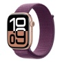 Купить apple watch series 10, 46 мм корпус из алюминия цвета «rose gold», ремешок sport loop цвета «plum» с доставкой