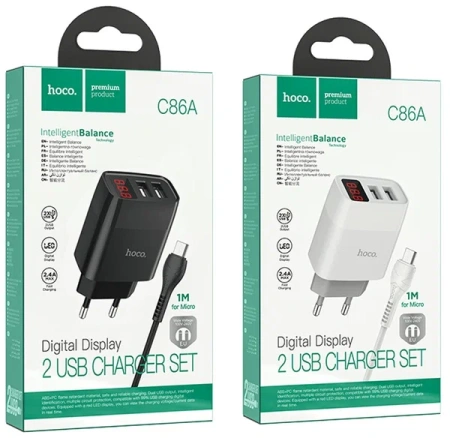 СЗУ Hoco C86A 12W 2 разъема