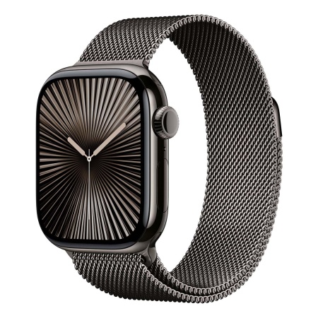 Купить apple watch series 10, 42 мм корпус из титана цвета «slate», ремешок milanese loop цвета «slate» с доставкой