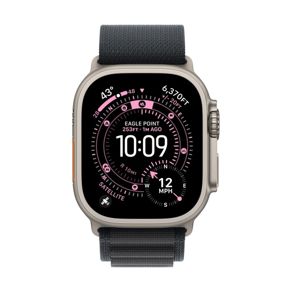 Купить apple watch ultra 3 (2025), 49 мм корпус из титана цвета «natural», ремешок alpine loop размера l цвета «black» с доставкой