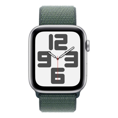 Купить apple watch se (2024), 44 мм корпус из алюминия цвета «silver», ремешок sport loop цвета «lake green» с доставкой