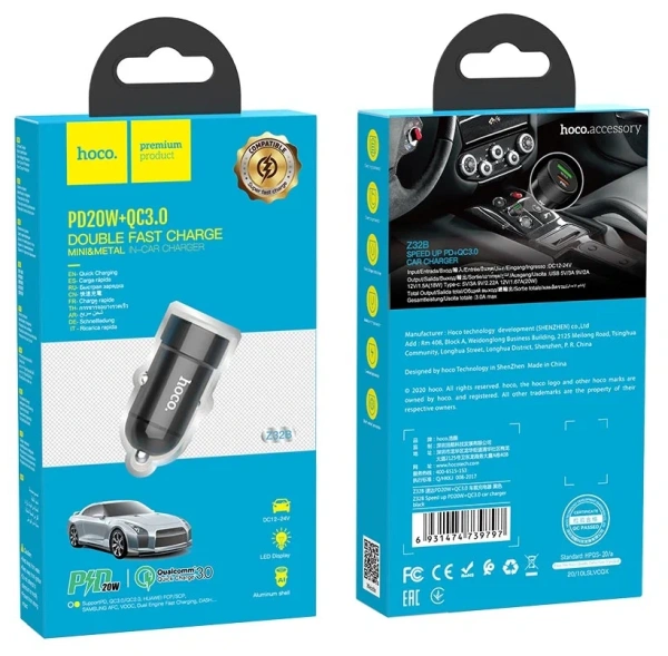АЗУ Hoco Z32B 20W 2 разъема USB/Type-C