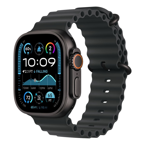 Apple Watch Ultra 2 (2024), 49 мм корпус из титана цвета «Black», ремешок Ocean Band цвета «Black»